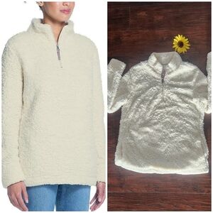 Weatherproof Ladies' Frosty Tipped Sherpa Pullover, Cream 💫